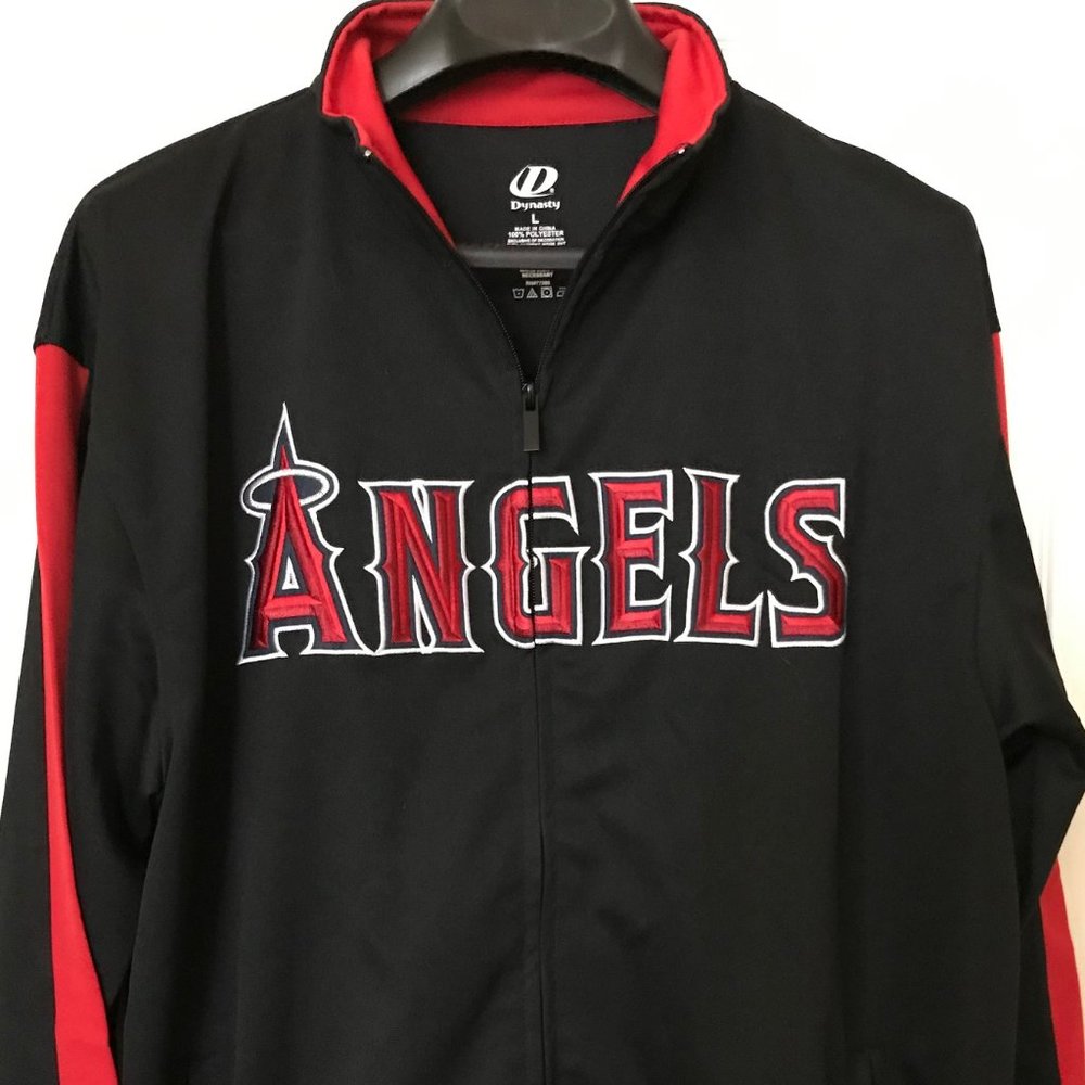 Dynasty L LA Angels Full Zip Black Track Jacket